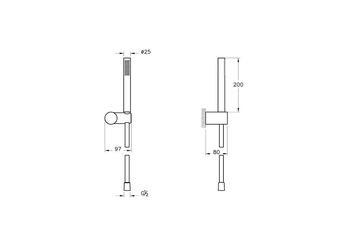 VitrA Suit A4554374 1F El Duş Takımı, Soft Altın